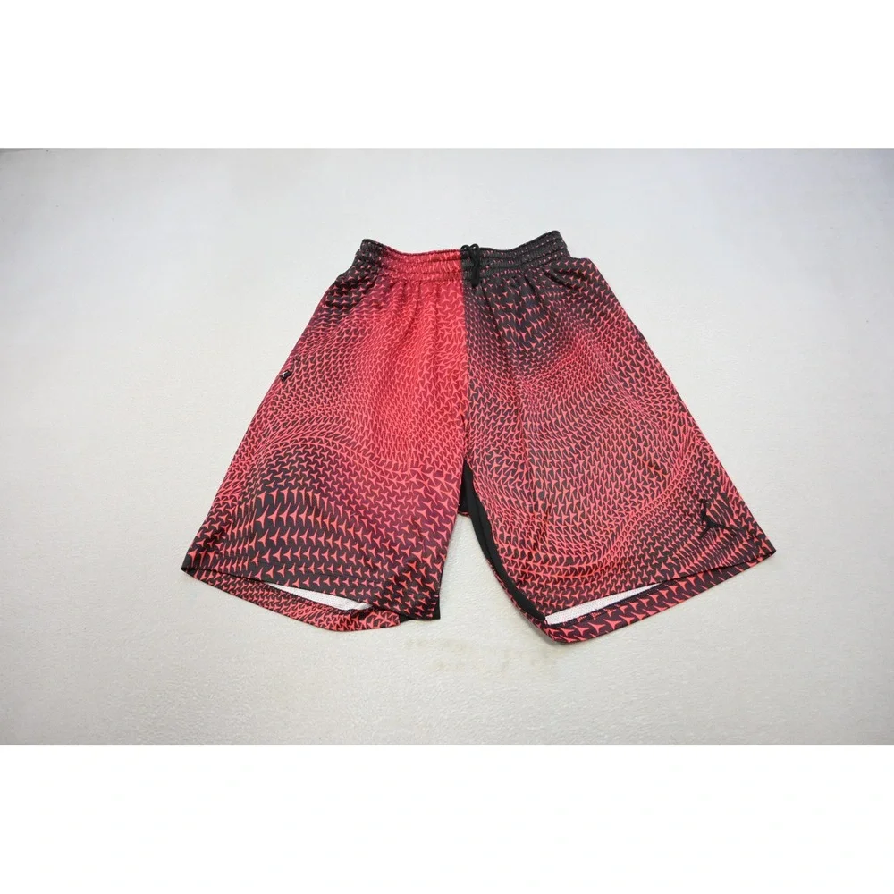 Jordan Basketball Shorts Mens Large Red Black Geometric Dri-FIT Athletic EUC
